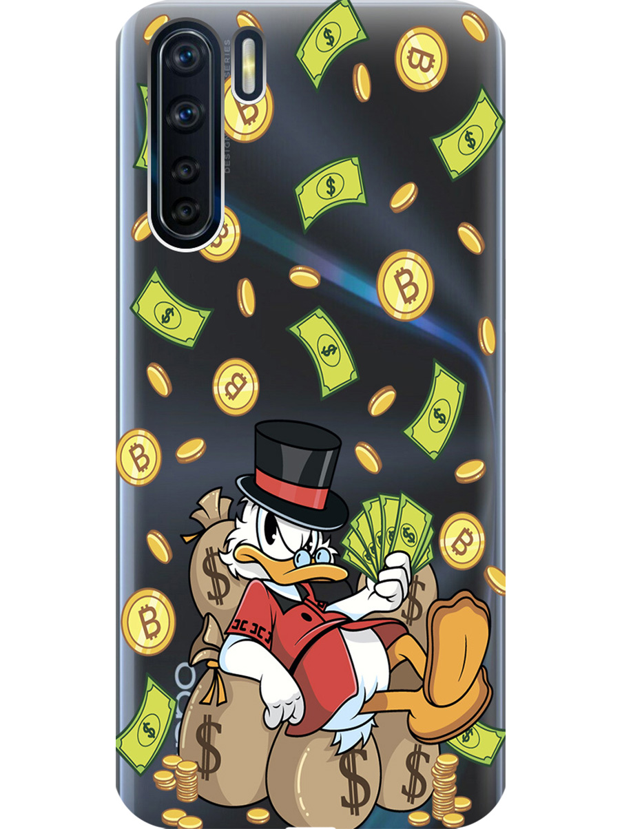 

Силиконовый чехол на Oppo A91/Reno3 с принтом "Богатый Скрудж" прозрачный, 726148871