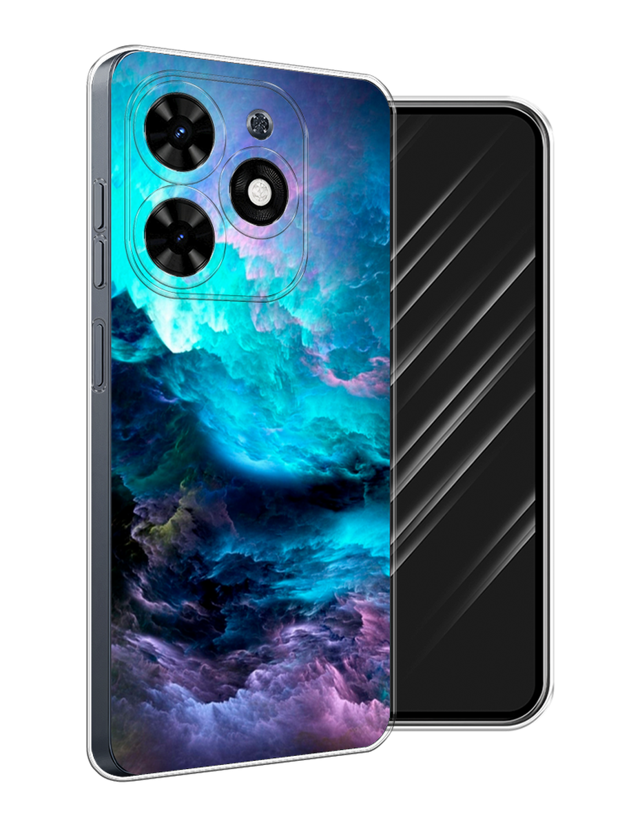 

Чехол Awog на Tecno Spark Go 2024 "Бирюзовое небо", Бирюзовый;фиолетовый;черный, 304650-1