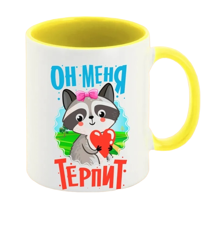 

Кружка CoolPodarok Енот. Он меня терпит