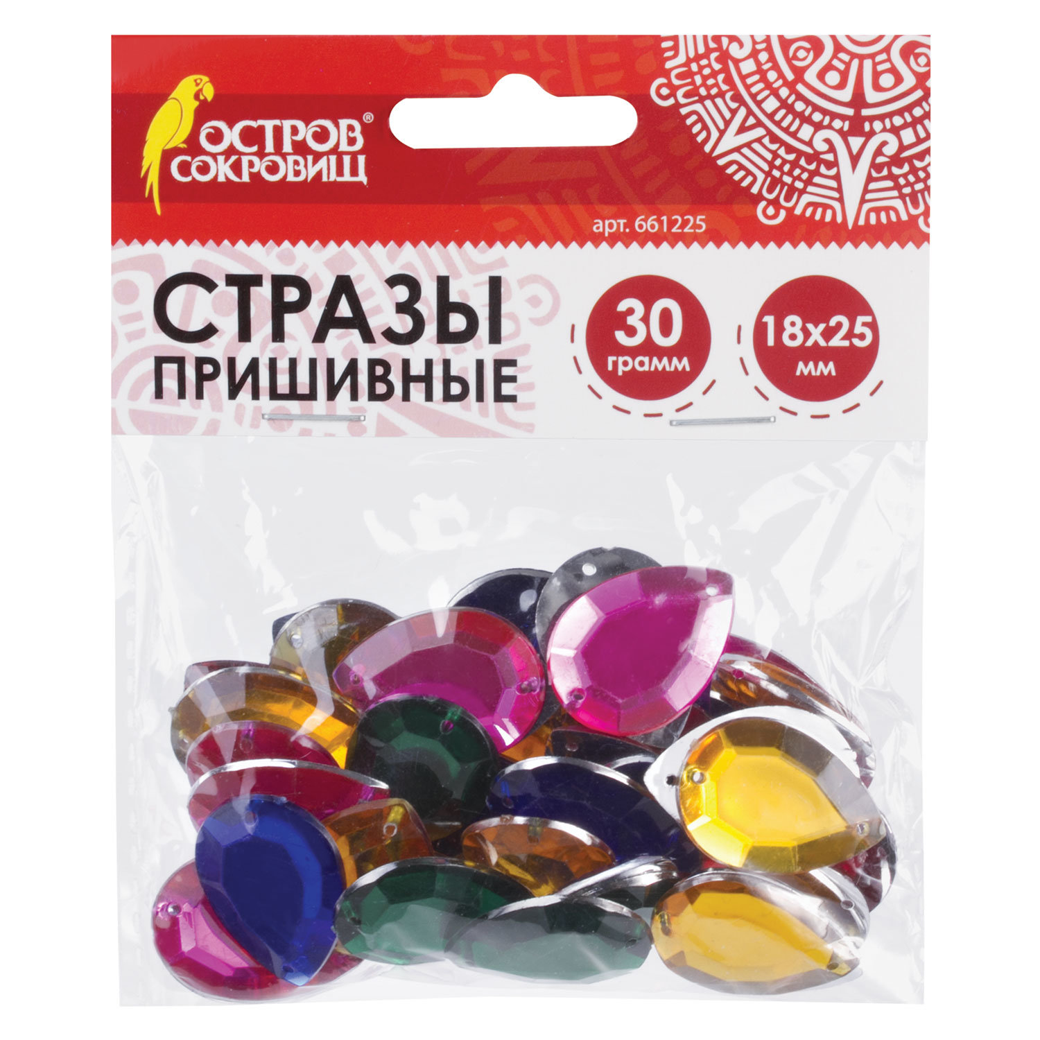 

Стразы для творчества Капля, цвет ассорти, 18х25 мм, 30 грамм, ОСТРОВ СОКРОВИЩ, 661225, Разноцветный