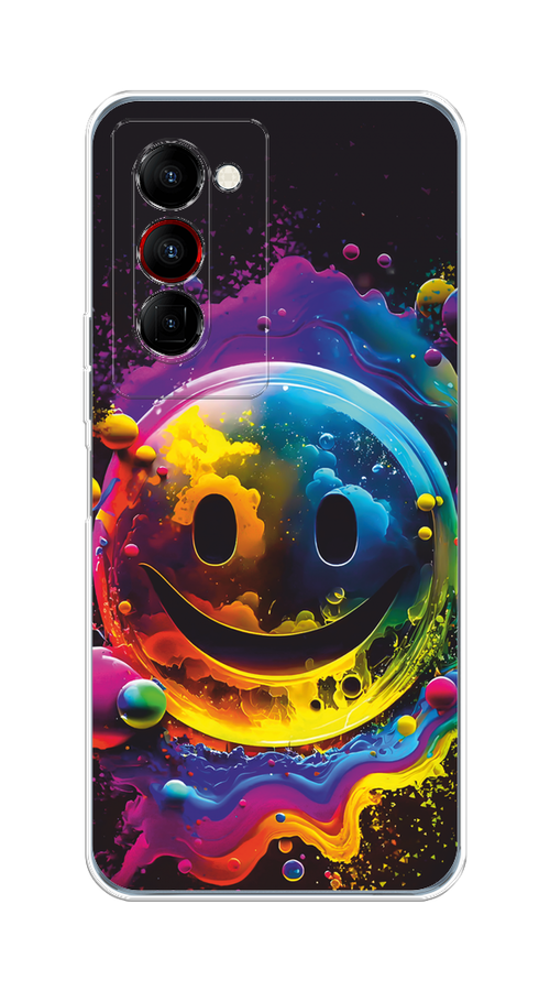 

Чехол Awog на Tecno Camon 18 Premier "Кислотный смайл", Фиолетовый;желтый;синий, 300850-1
