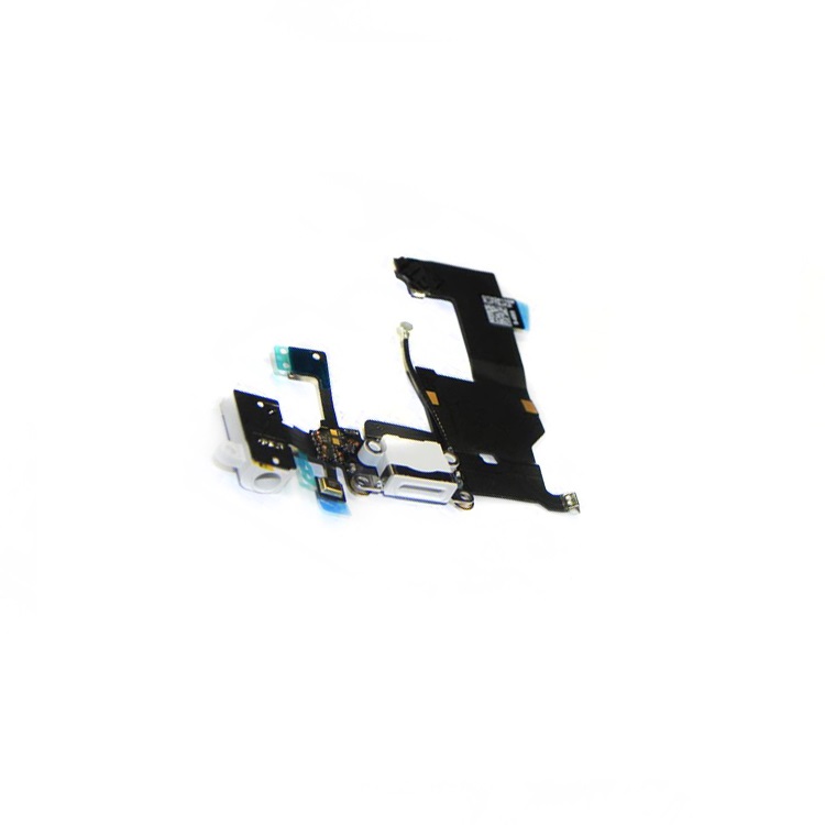 

Шлейф для iPhone 5 на системный разъем, разъем гарнитуры и микрофон <белый>