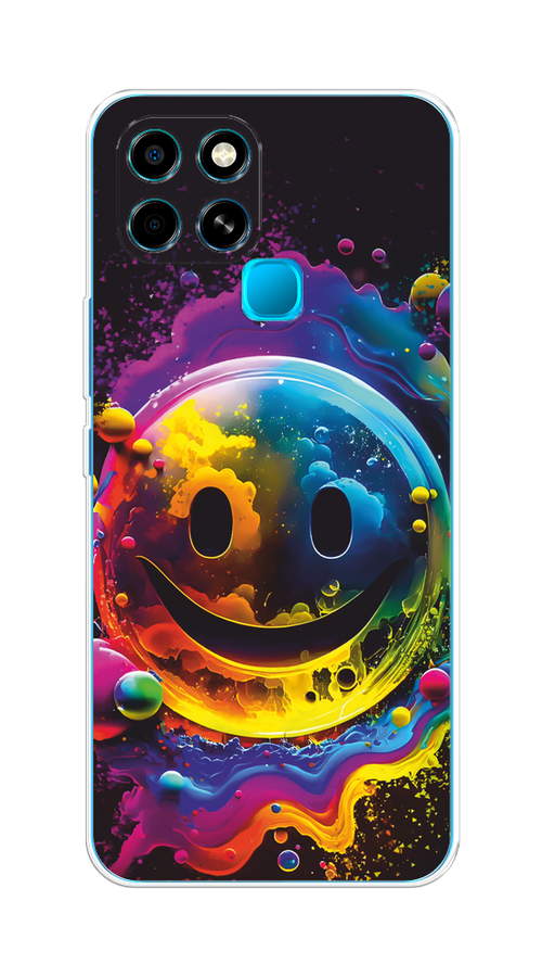 

Чехол Awog на Infinix SMART 6 "Кислотный смайл", Фиолетовый;желтый;синий, 3101050-1
