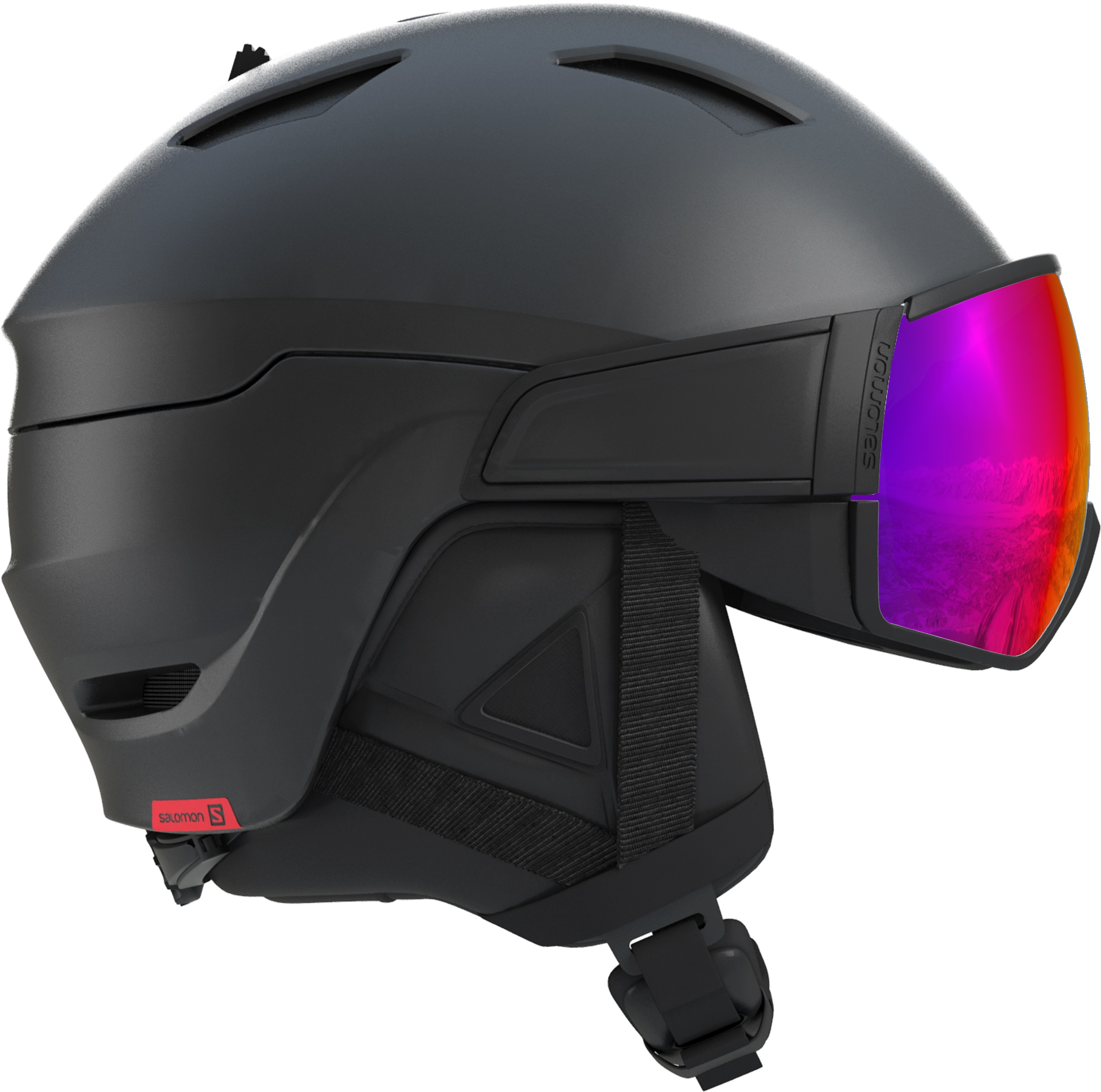 фото Горнолыжный шлем salomon driver 2021, black/red accent/solar, m