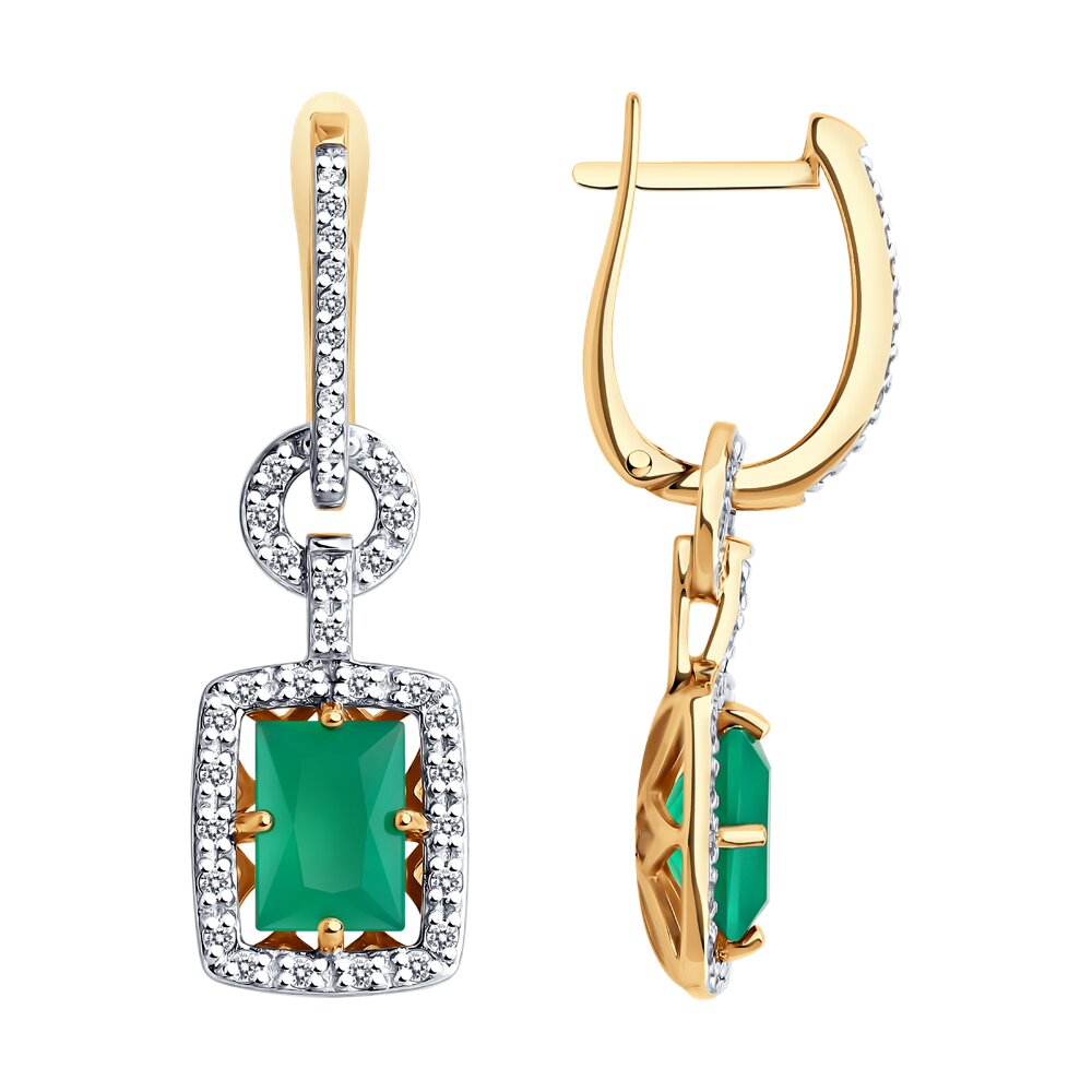 

Серьги из красного золота SOKOLOV 728710, фианит\агат, 728710