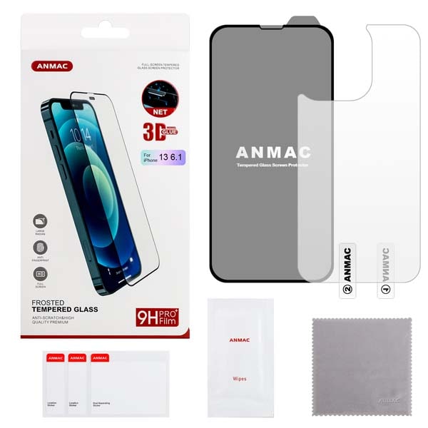 Защитное стекло ANMAC  iphone 13/13 Pro (6.1) + пленка назад  3D матовое