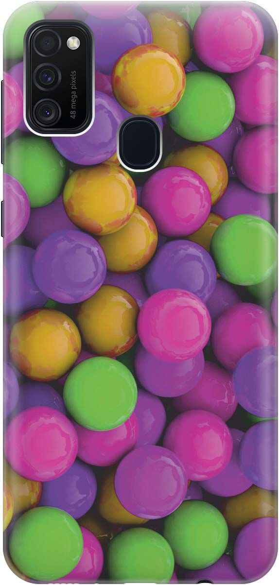 

Чехол на Samsung Galaxy M21/M30s с принтом "Разноцветные драже", Зеленый;розовый, 196