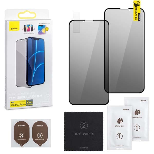 

Защитное стекло Baseus iphone 13/13 Pro Антишпион Soft Edge 0.3mm 2 шт