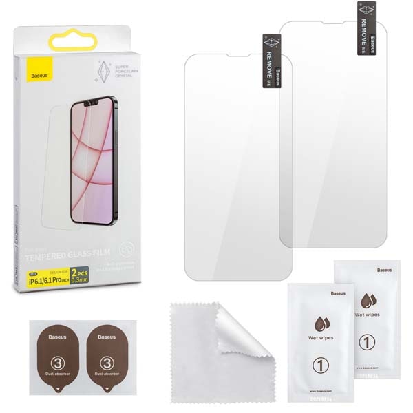 

Защитное стекло Baseus iphone 13/13 Pro без рамки Super Crystal Clear 0.3mm 2 шт