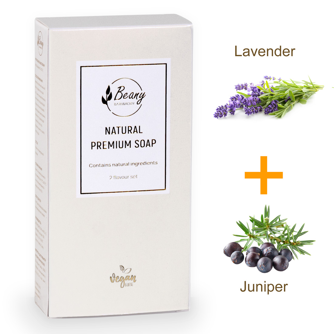 Подарочный набор турецкого мыла Beany Lavender и Juniperne 2 шт по 120 г масло для тела foodaholic oil foodaholic body aroma oil lavender с лавандой 465 мл