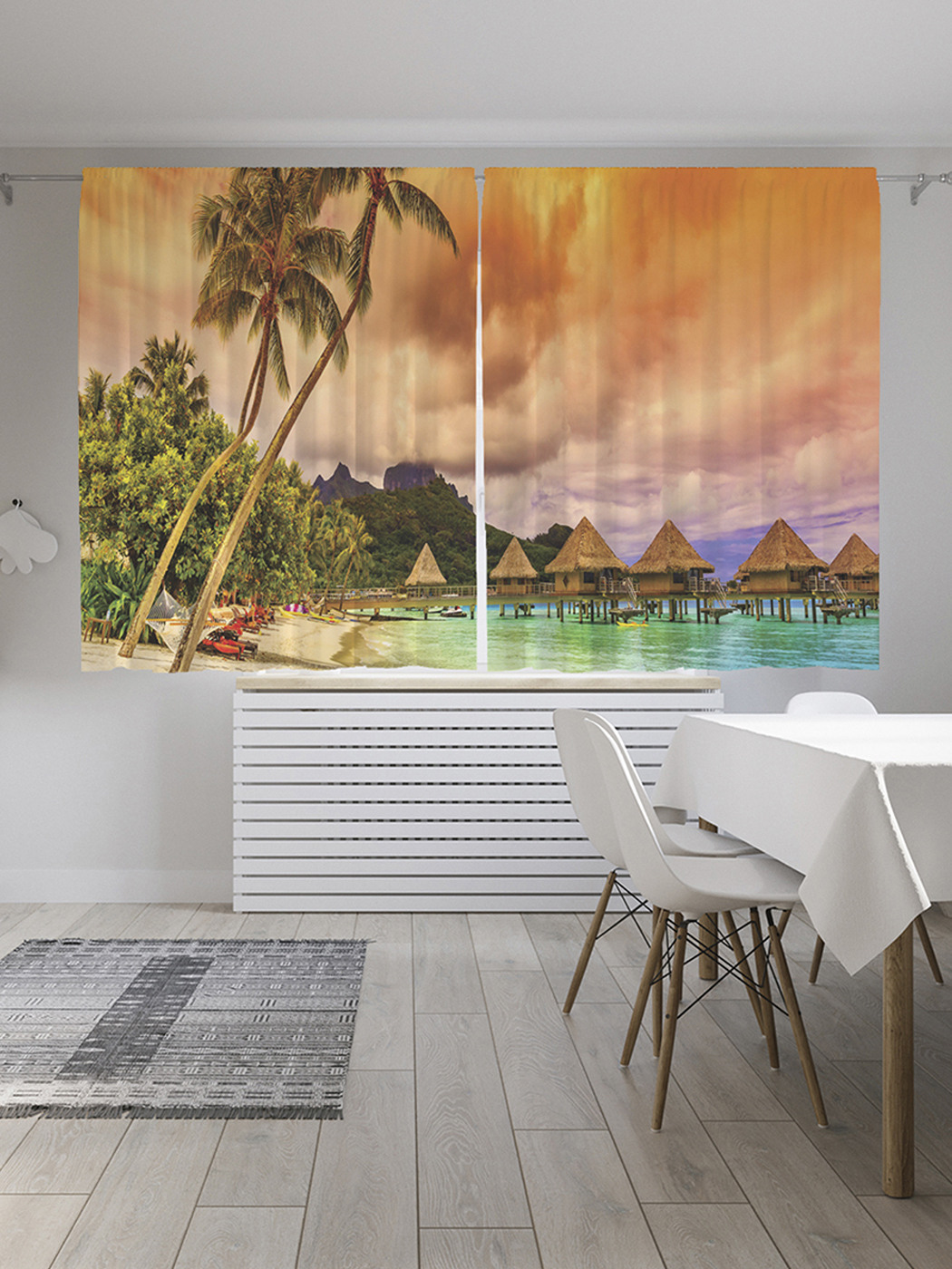 

Шторы с фотопечатью JoyArty "Пляжная вечеринка" из сатена, 290х180 см