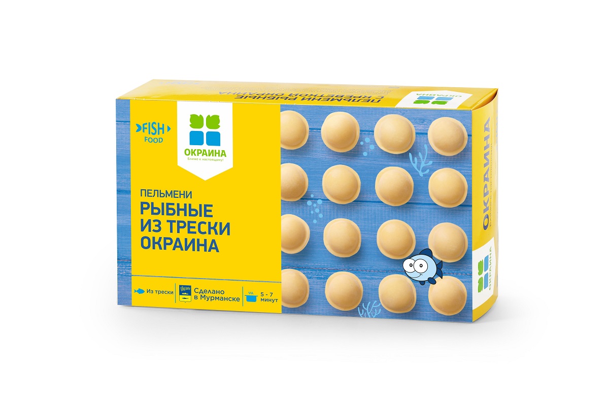 

Пельмени Окраина Рыбные из трески 450 г