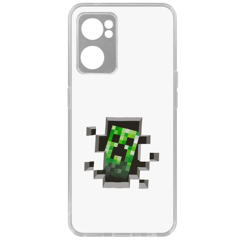

Чехол-накладка Кейс Minecraft-Крипер для Oppo Reno7 5G, Прозрачный