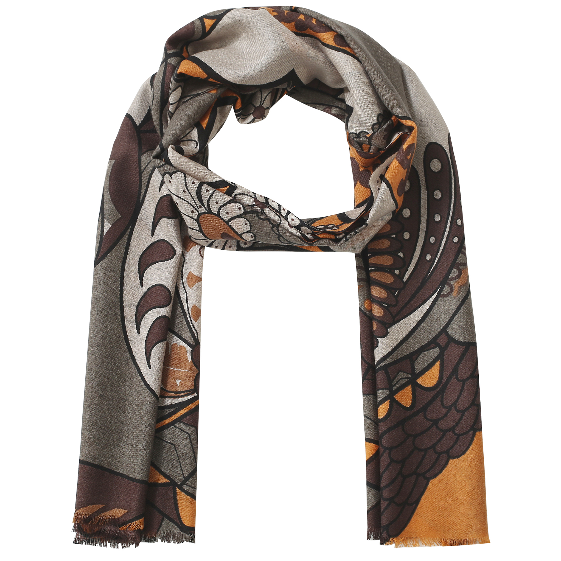 

Палантин женский ALLA PUGACHOVA AP44161 brown-carrot, 180х70 см, AP44161