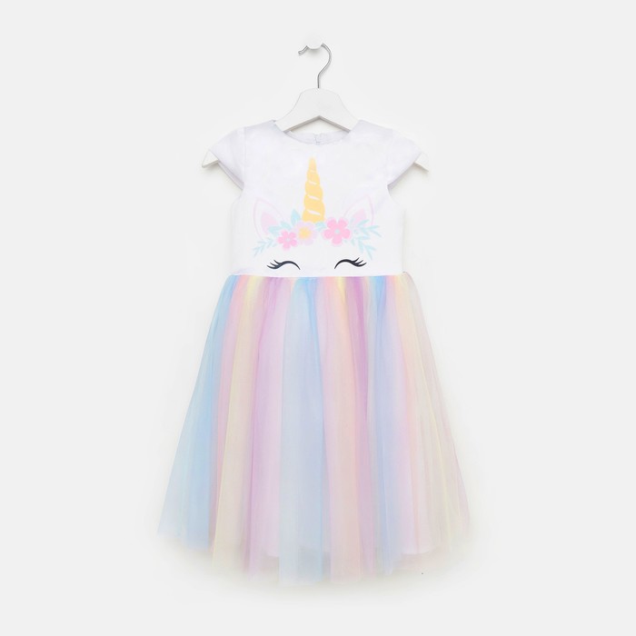 Платье детское KAFTAN П00000560, белый, разноцветный, 98