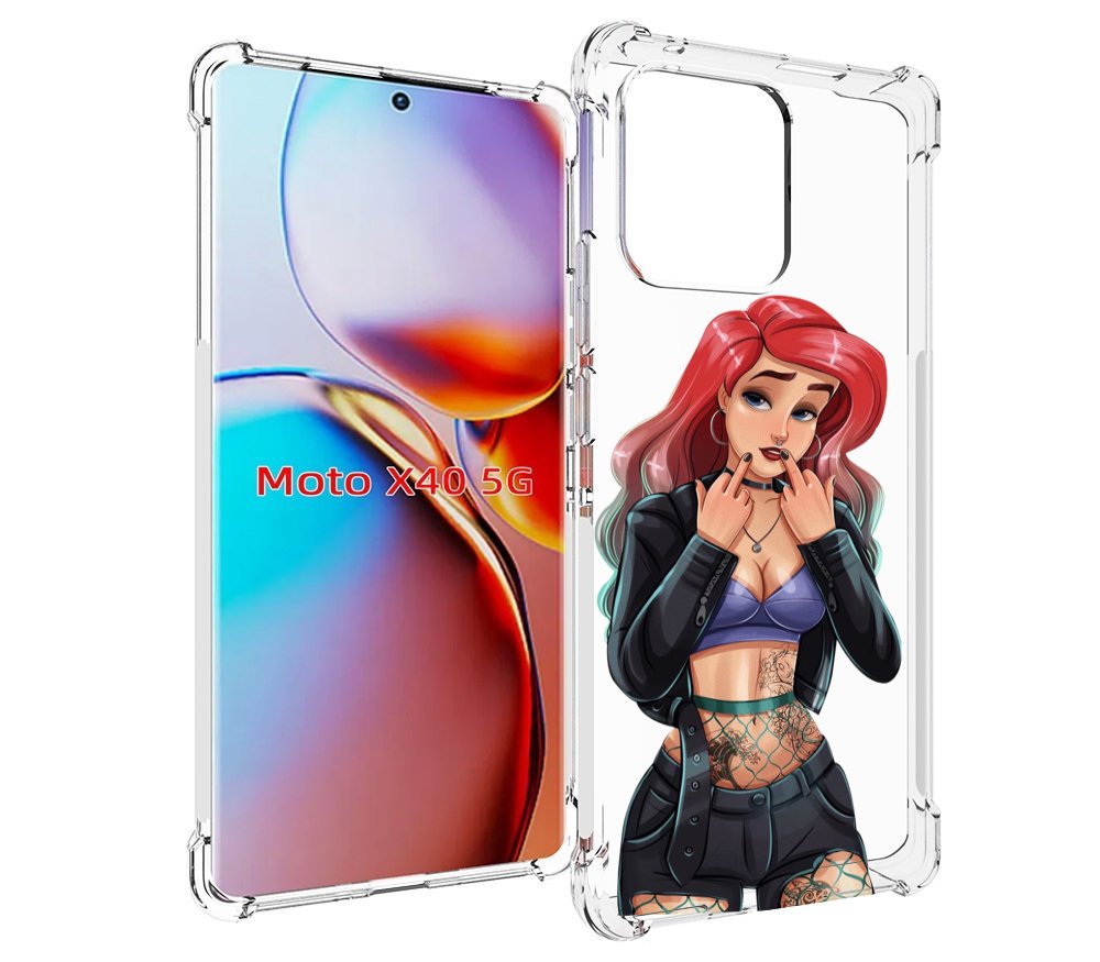 

Чехол MyPads Ариэль-русалочка-готика для Motorola Moto X40, Прозрачный, Tocco