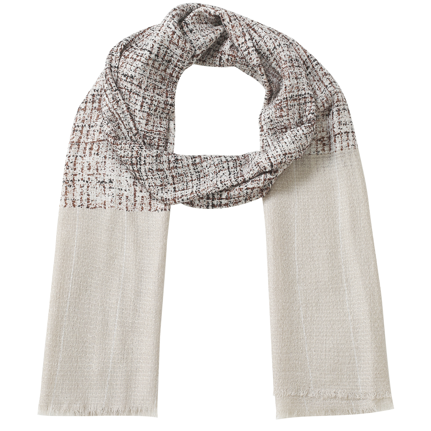 

Палантин женский ALLA PUGACHOVA AP44327 beige-lt.grey, 200х100 см, AP44327