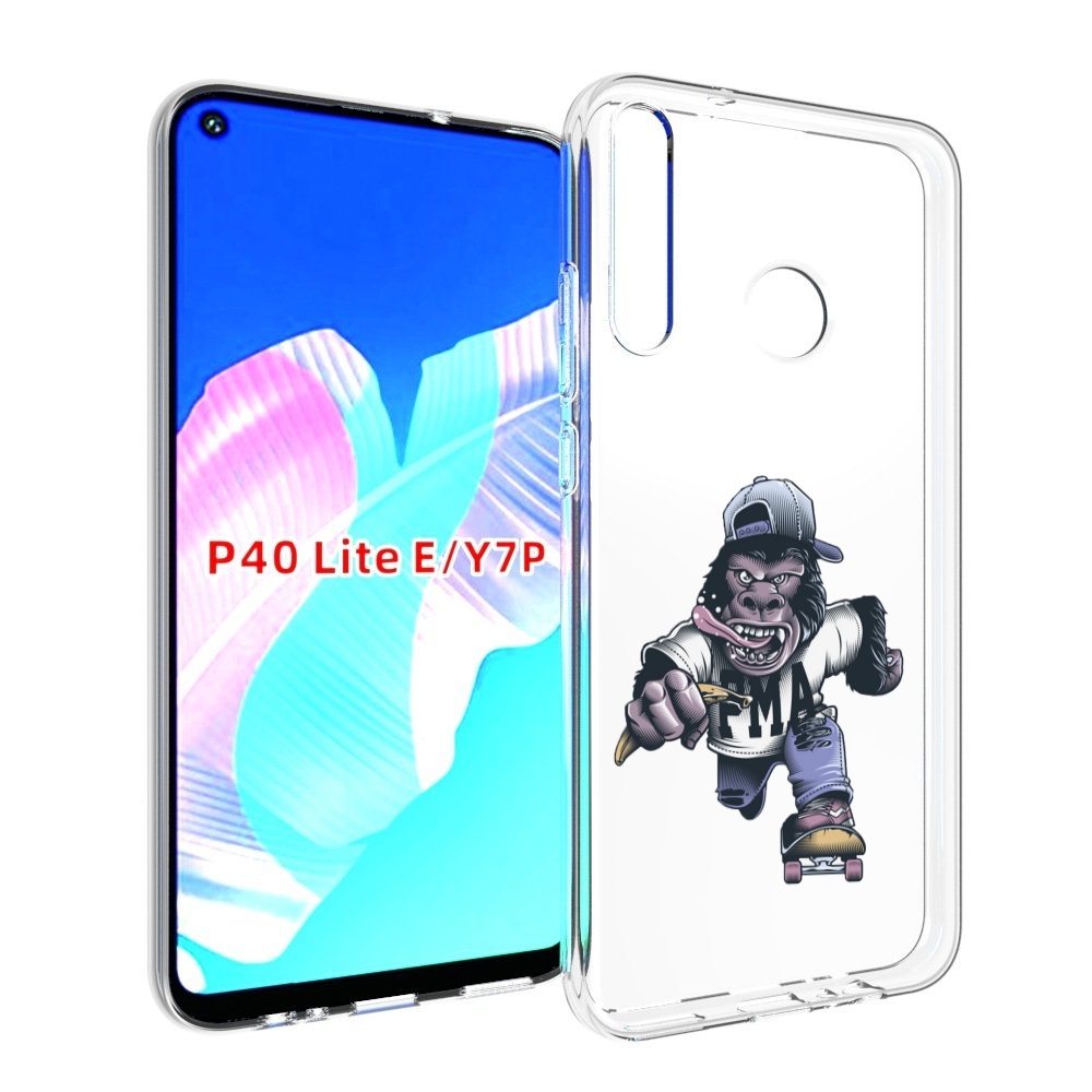 

Чехол бампер MyPads Обезьяна на скейте для Huawei P40 Lite E, Прозрачный, Tocco