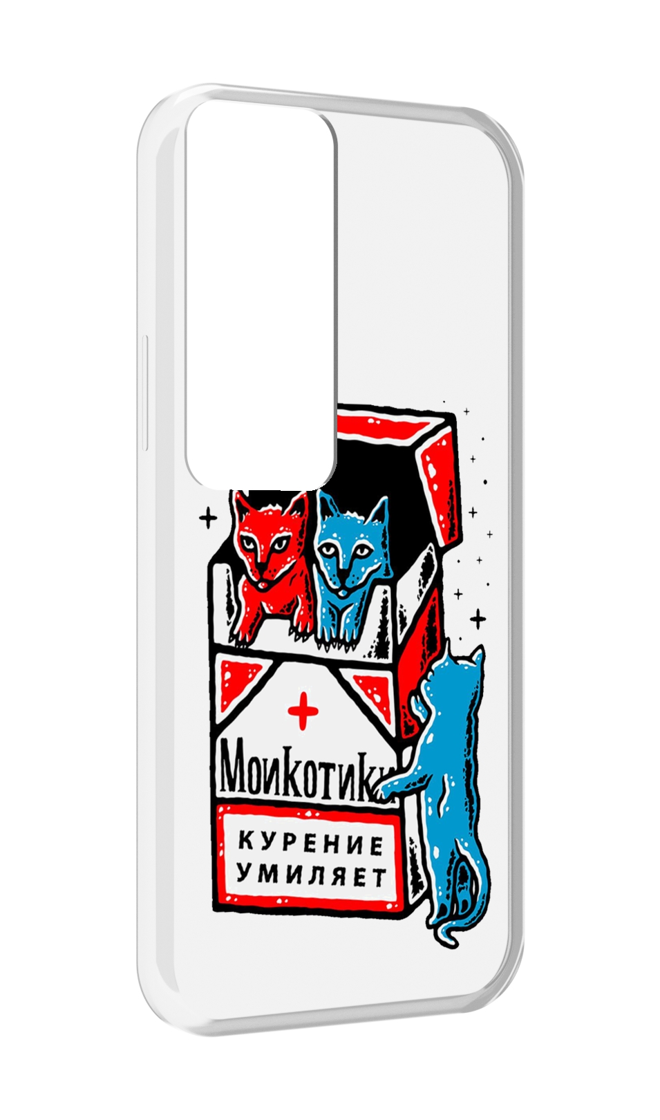 

Чехол MyPads красно-синие-коты для Tecno Pova Neo 2, Прозрачный, Tocco