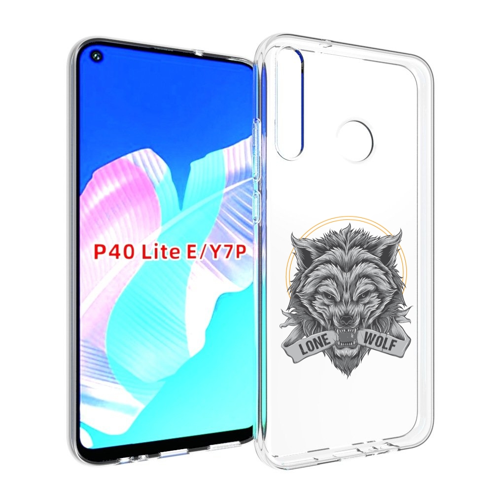 Чехол бампер MyPads Одинокий-волк мужской для Huawei P40 Lite E