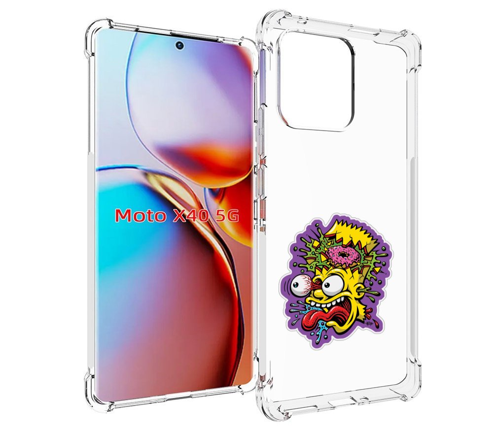 

Чехол MyPads Барт-Симпсон для Motorola Moto X40, Прозрачный, Tocco