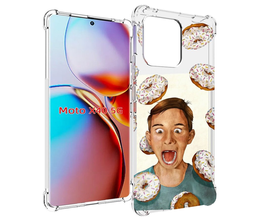 

Чехол MyPads Бешенные-пончики для Motorola Moto X40, Прозрачный, Tocco