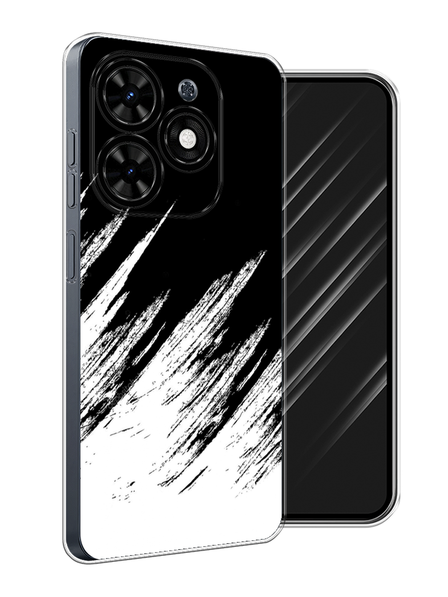 

Чехол Awog на Tecno Spark Go 2024 "Черно белые брызги", Черный;белый;бежевый, 304650-1