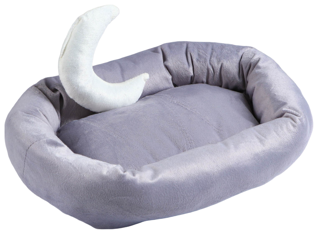 

Лежанка для животных Пижон + игрушка луна, серая, 45х35х11 см