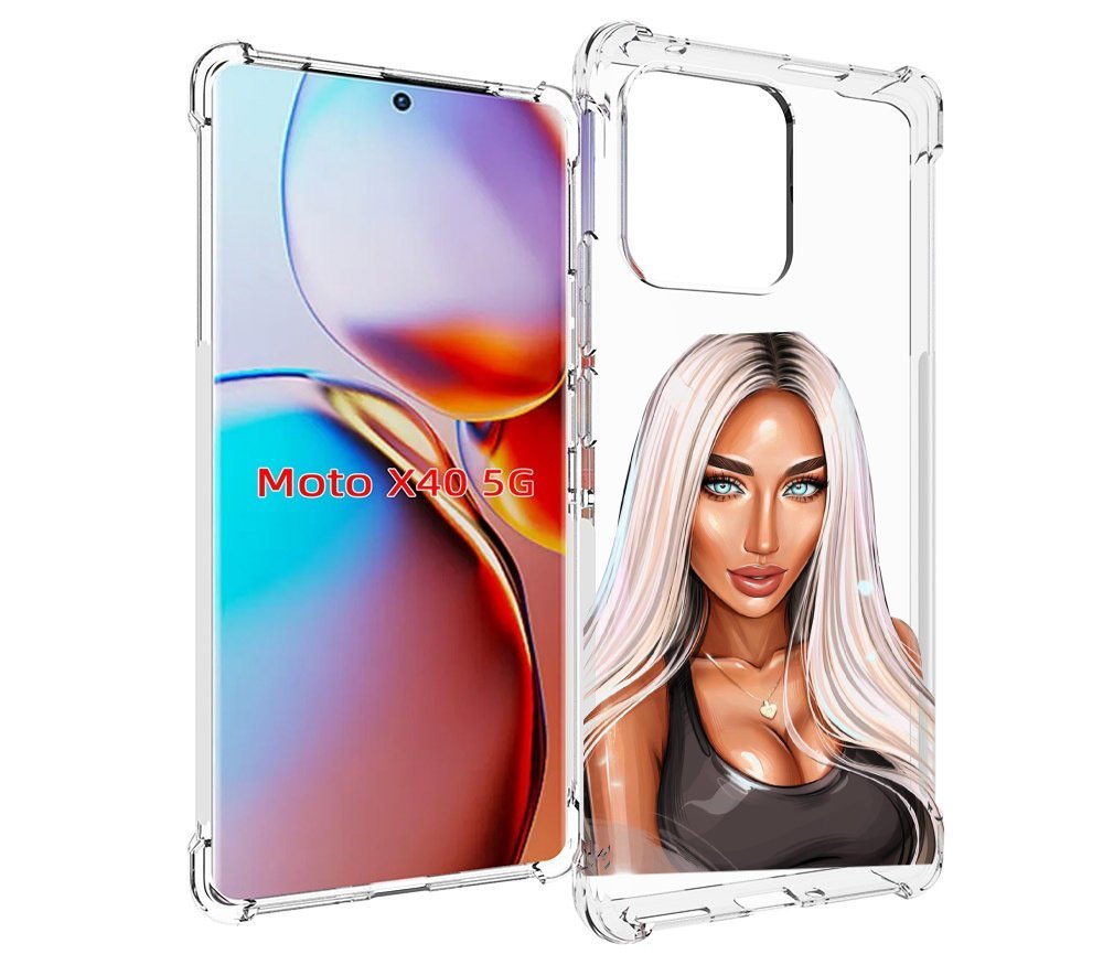 

Чехол MyPads Блондинка женский для Motorola Moto X40, Прозрачный, Tocco