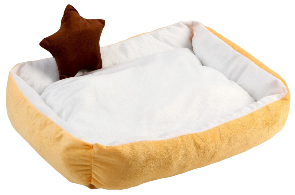 

Лежанка для животных Пижон + игрушка звезда, персиковая, 54х42х11 см