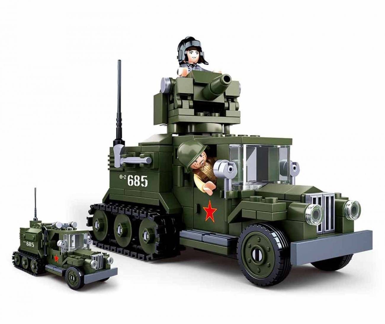 

Конструктор пластмассовый "Военная машина" с фигурками, 243 детали Sluban M38-B0685