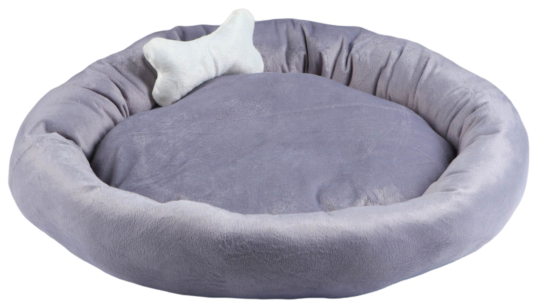 

Лежанка для животных Пижон + игрушка косточка, серая, 58х11 см