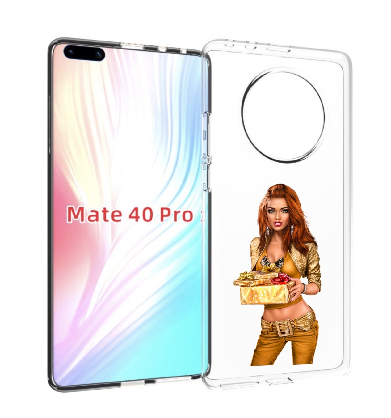 

Чехол MyPads золотая-девочка-с-подарком женский для Huawei Mate 40 Pro (NOH-NX9), Прозрачный, Tocco