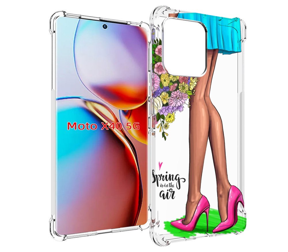 

Чехол MyPads Весна-в-воздухе женский для Motorola Moto X40, Прозрачный, Tocco