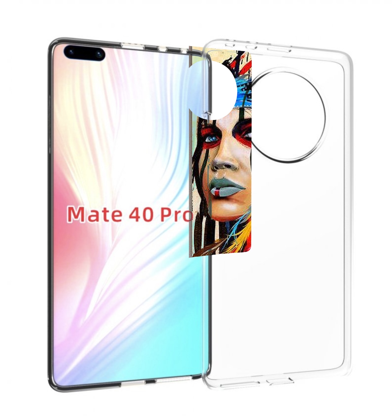 

Чехол MyPads индеец расписной для Huawei Mate 40 Pro (NOH-NX9), Прозрачный, Tocco