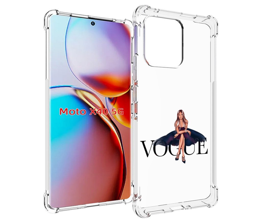 

Чехол MyPads Вог-девушка женский для Motorola Moto X40, Прозрачный, Tocco