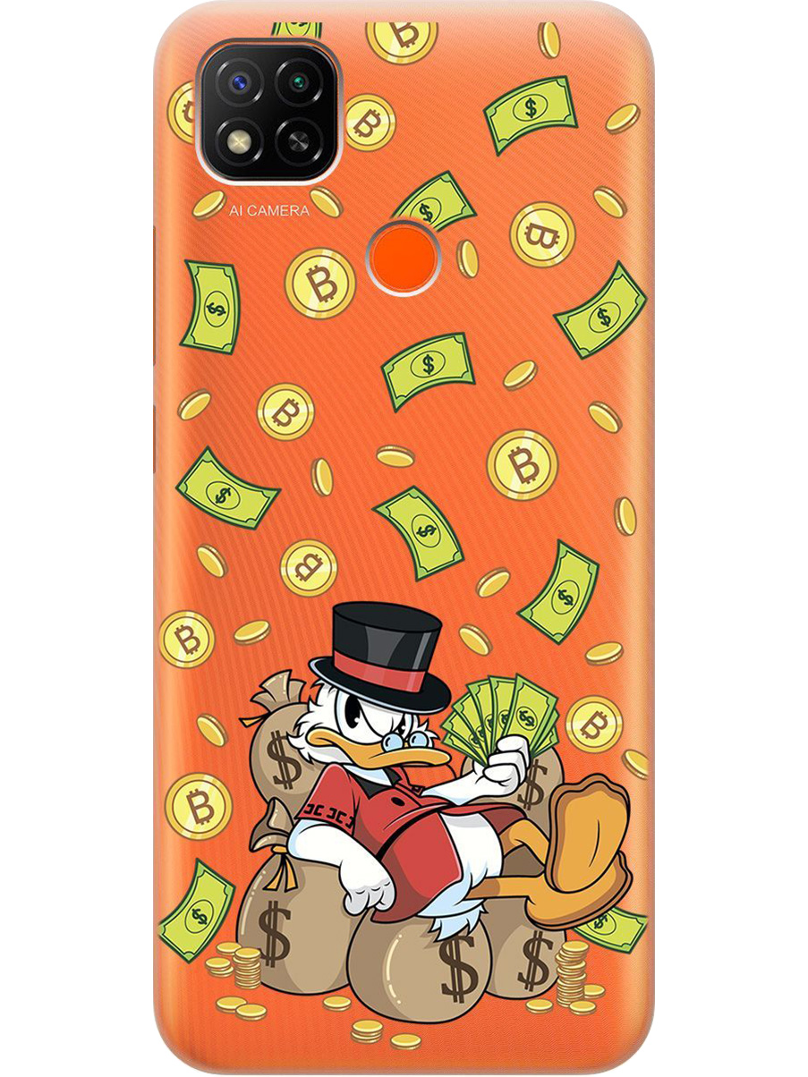 

Силиконовый чехол на Xiaomi Redmi 10A/9C с принтом "Богатый Скрудж" прозрачный, Прозрачный;белый;зеленый, 723311771
