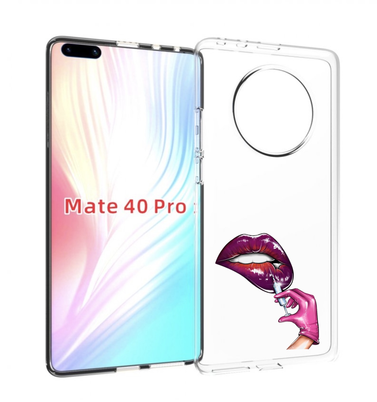 

Чехол MyPads качаем-губы для Huawei Mate 40 Pro (NOH-NX9), Прозрачный, Tocco
