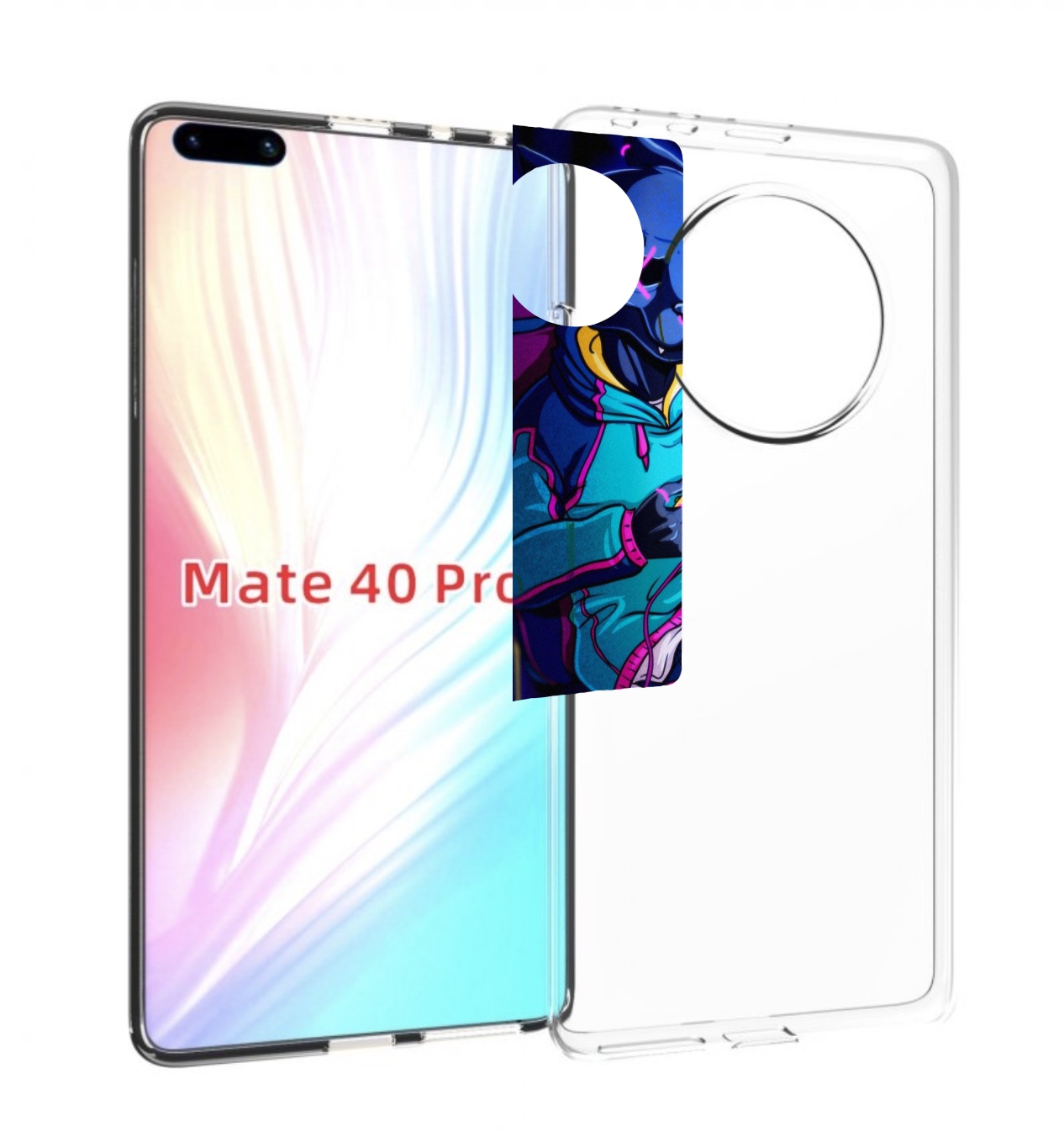 

Чехол MyPads киберпанк игрок для Huawei Mate 40 Pro (NOH-NX9), Прозрачный, Tocco