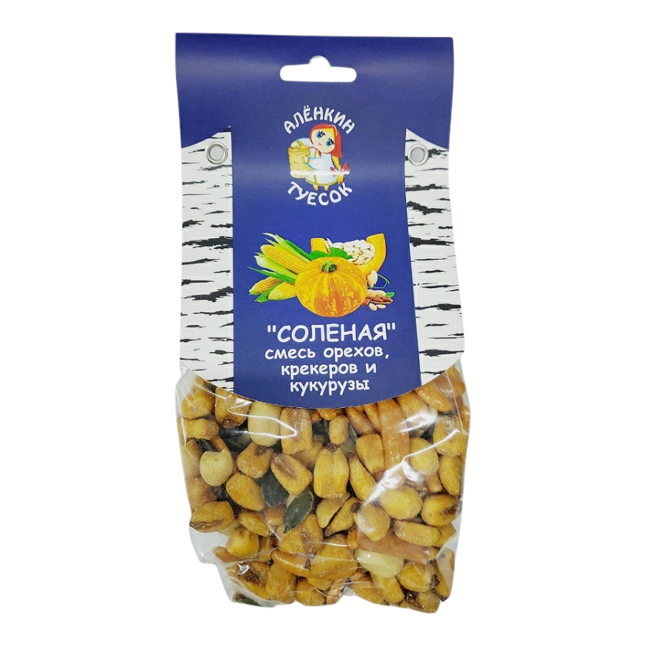 

Ореховая смесь Аленкин Туесок Соленый с крекером и кукурузой 150 г
