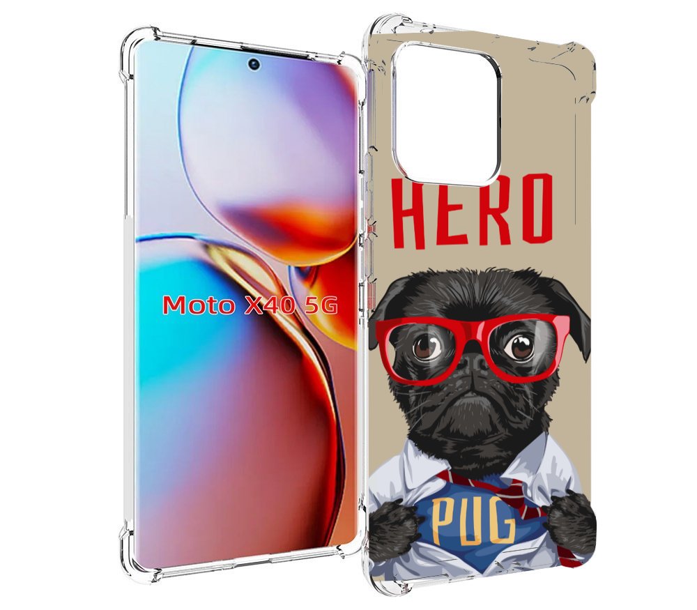 

Чехол MyPads Герой-PUG для Motorola Moto X40, Прозрачный, Tocco
