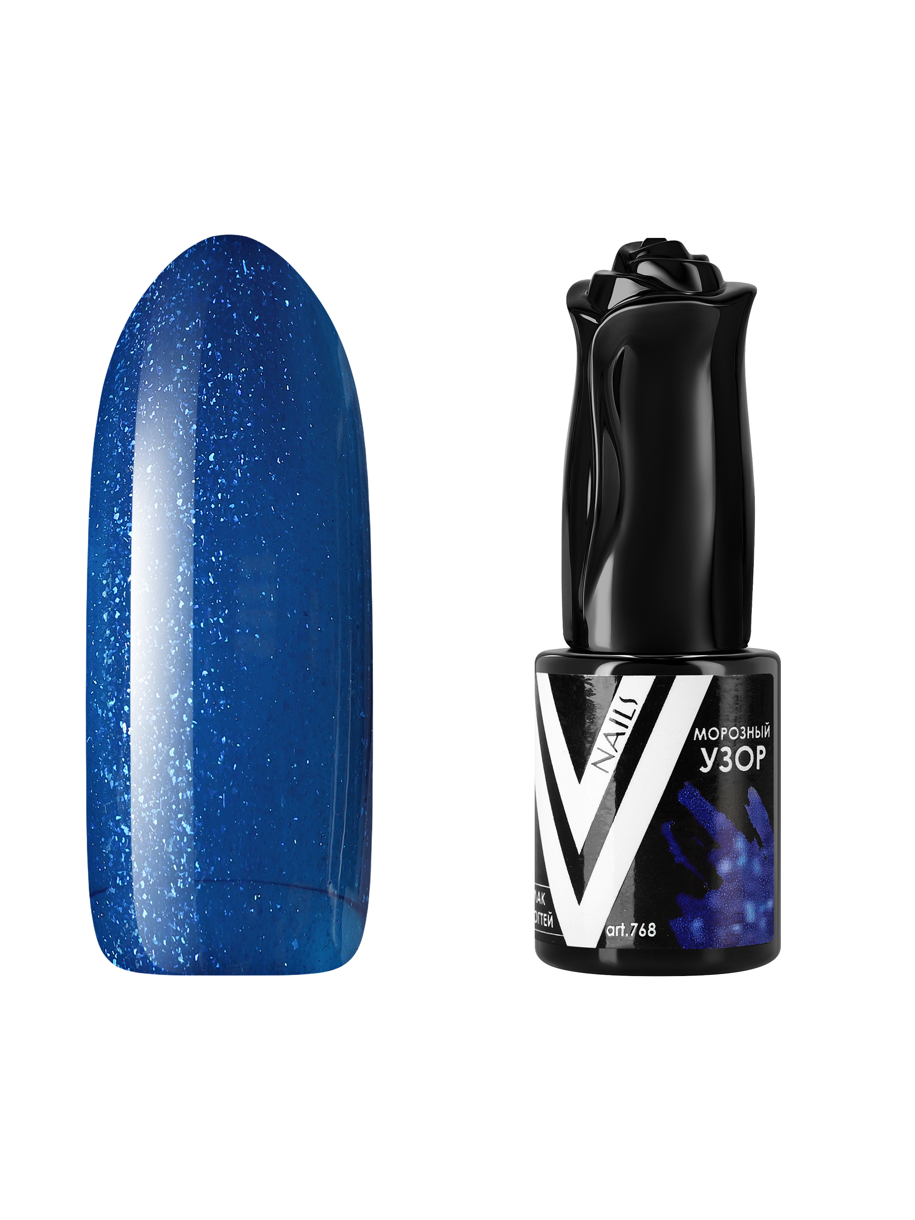 

Гель-лак для ногтей с блестками Vogue Nails полупрозрачный, темный, синий, 10 мл