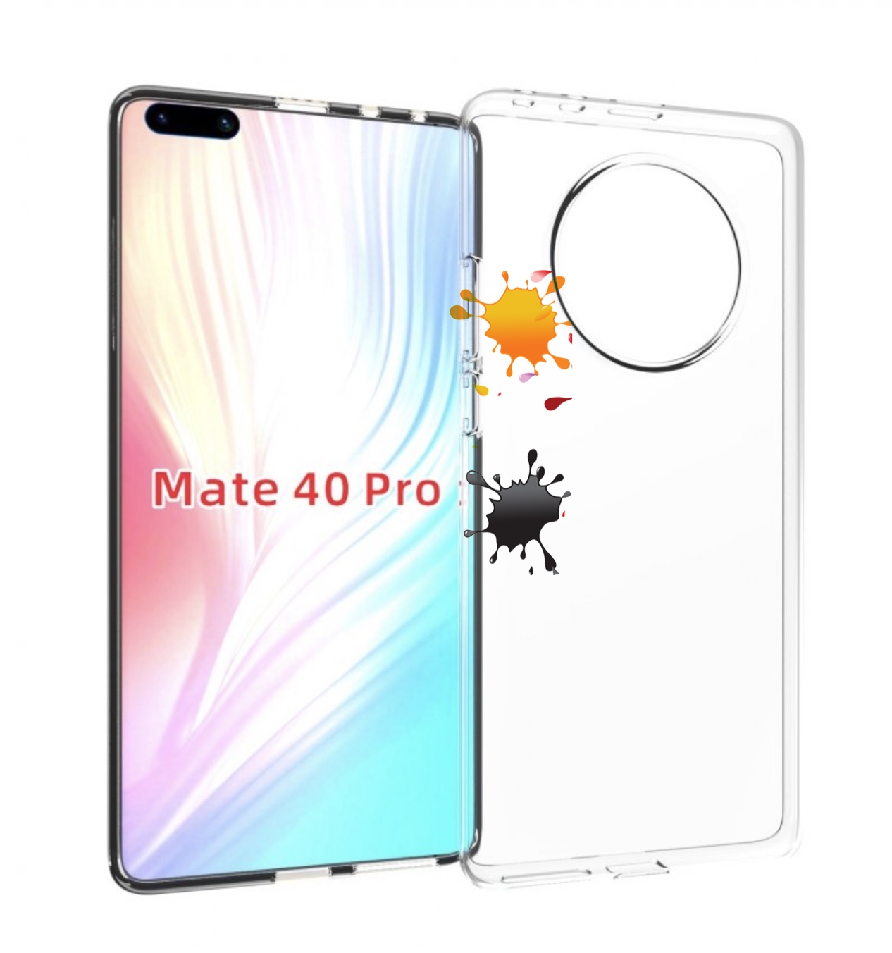 

Чехол MyPads кляксы для Huawei Mate 40 Pro (NOH-NX9), Прозрачный, Tocco