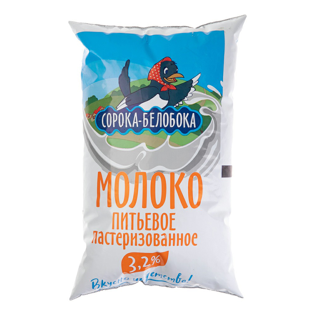 

Молоко 3,5% пастеризованное 0,9 л Сорока-Белобока