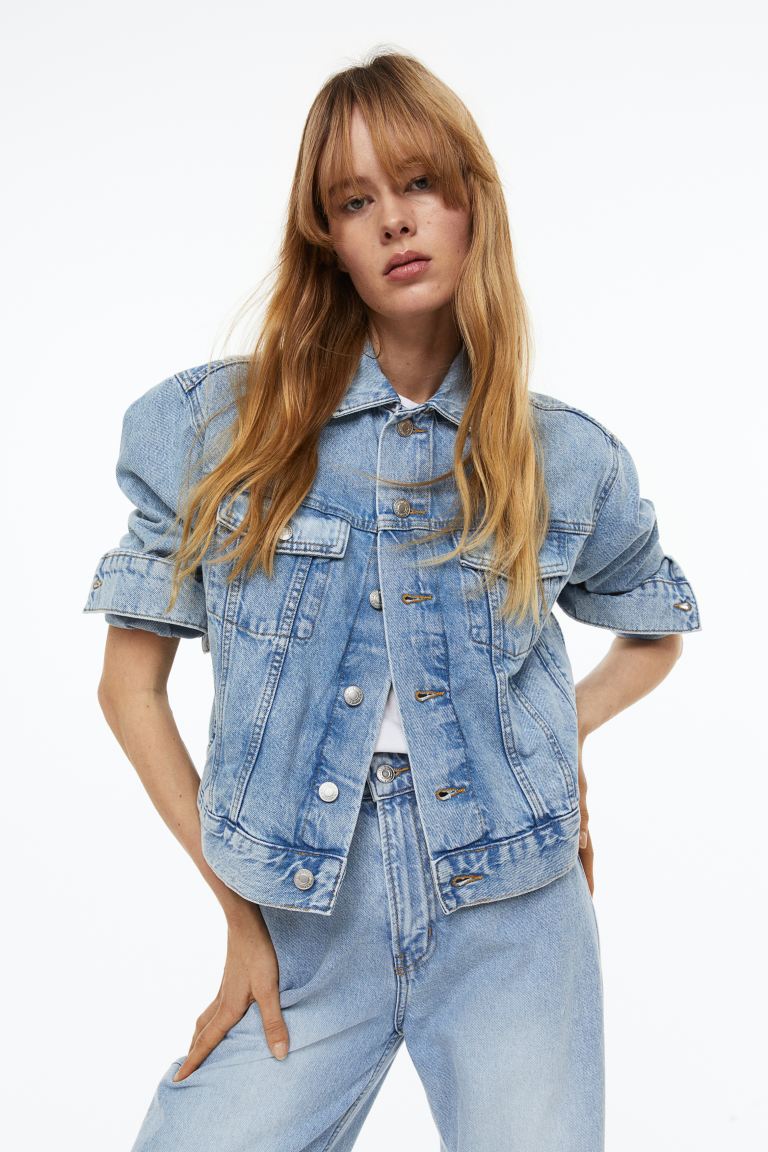 

Джинсовая куртка женская H&M 1110112001 синяя M (доставка из-за рубежа), 1110112001
