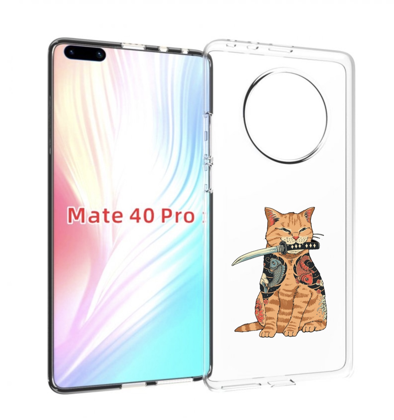 

Чехол MyPads кот-с-катаной для Huawei Mate 40 Pro (NOH-NX9), Прозрачный, Tocco