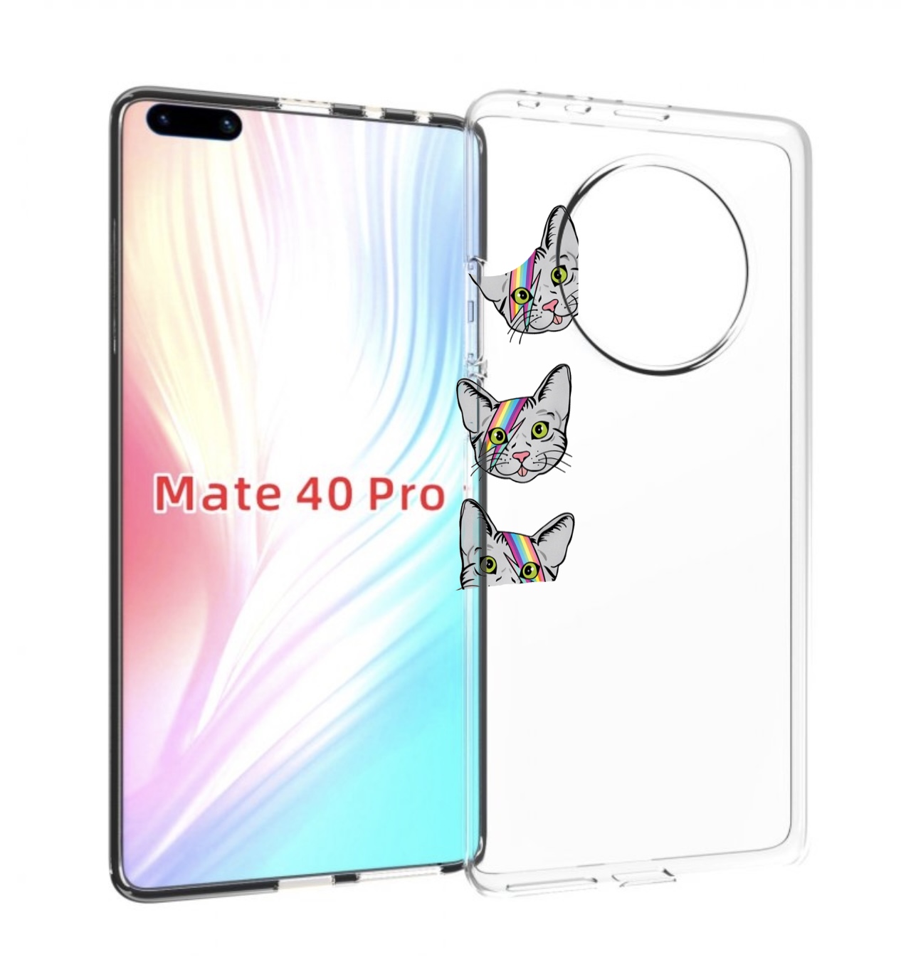 

Чехол MyPads кот-с-молнией-на-лбу для Huawei Mate 40 Pro (NOH-NX9), Прозрачный, Tocco