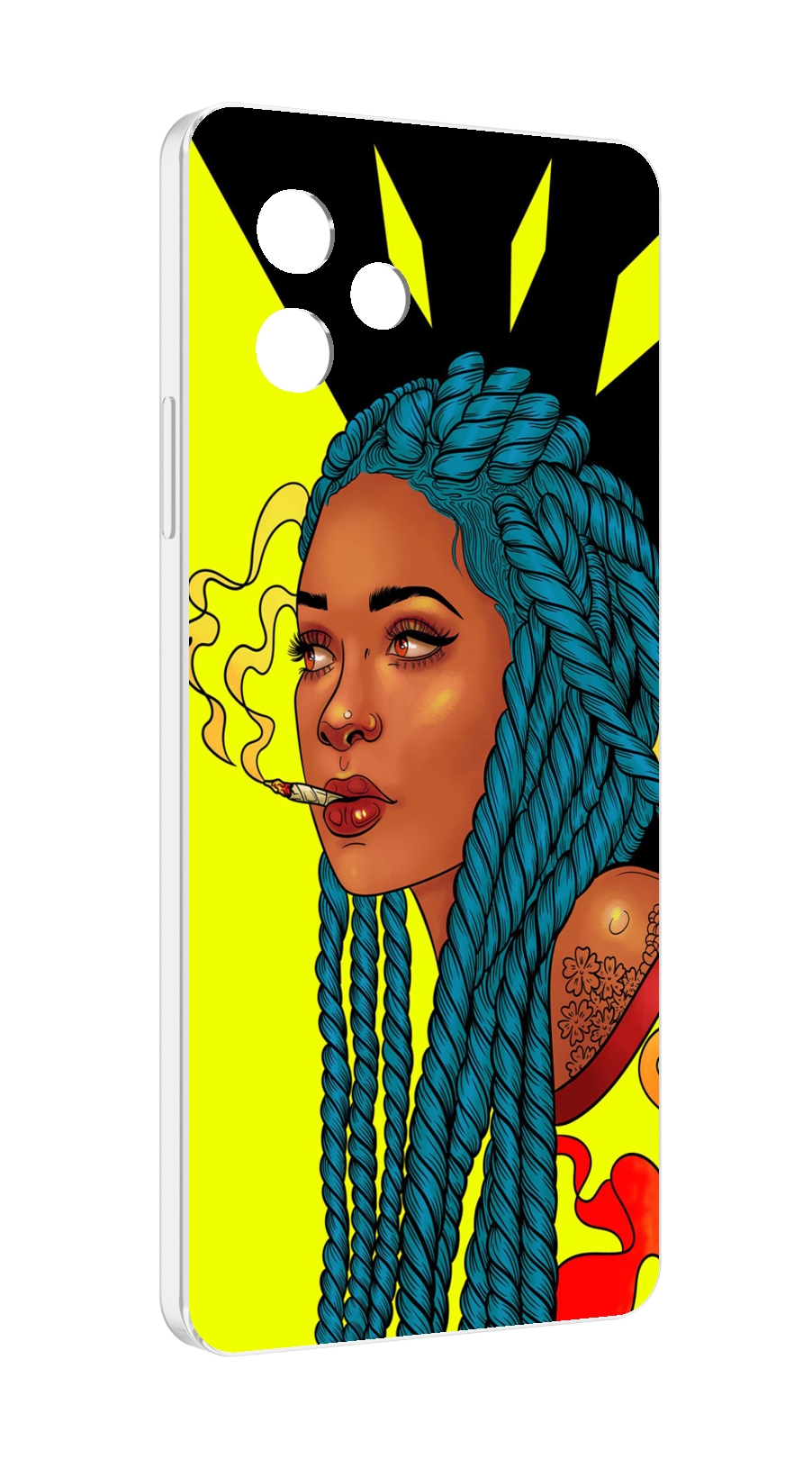 

Чехол MyPads девушка с запутанными волосами синий женский для Huawei Nova Y61, Прозрачный, Tocco