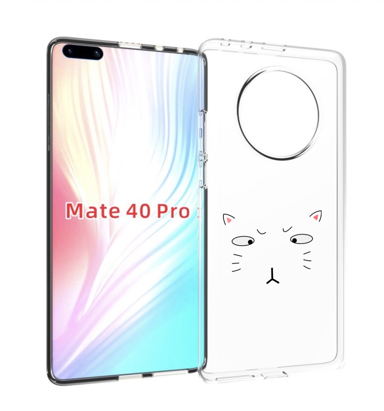 

Чехол MyPads кот-части-лица для Huawei Mate 40 Pro (NOH-NX9), Прозрачный, Tocco