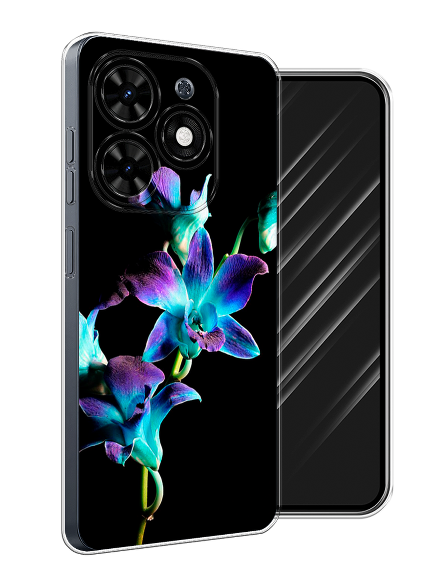 

Чехол Awog на Tecno Spark Go 2024 "Синий цветок на черном", Черный;голубой;синий, 304650-1